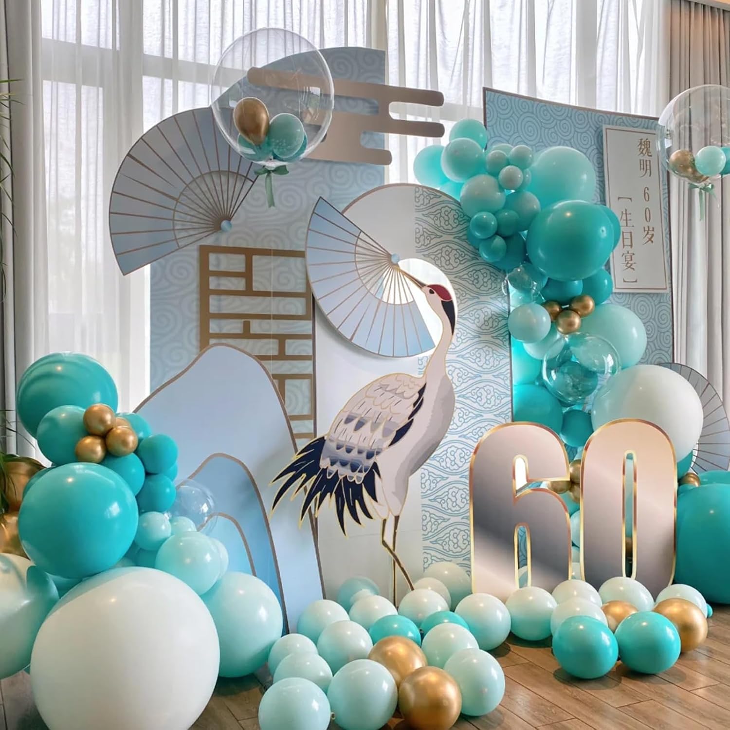 Voircoloria Teal Balloon Garland Kit - 90-Pack of 5-18 Inch Balloons for Weddings, Graduations & Parties