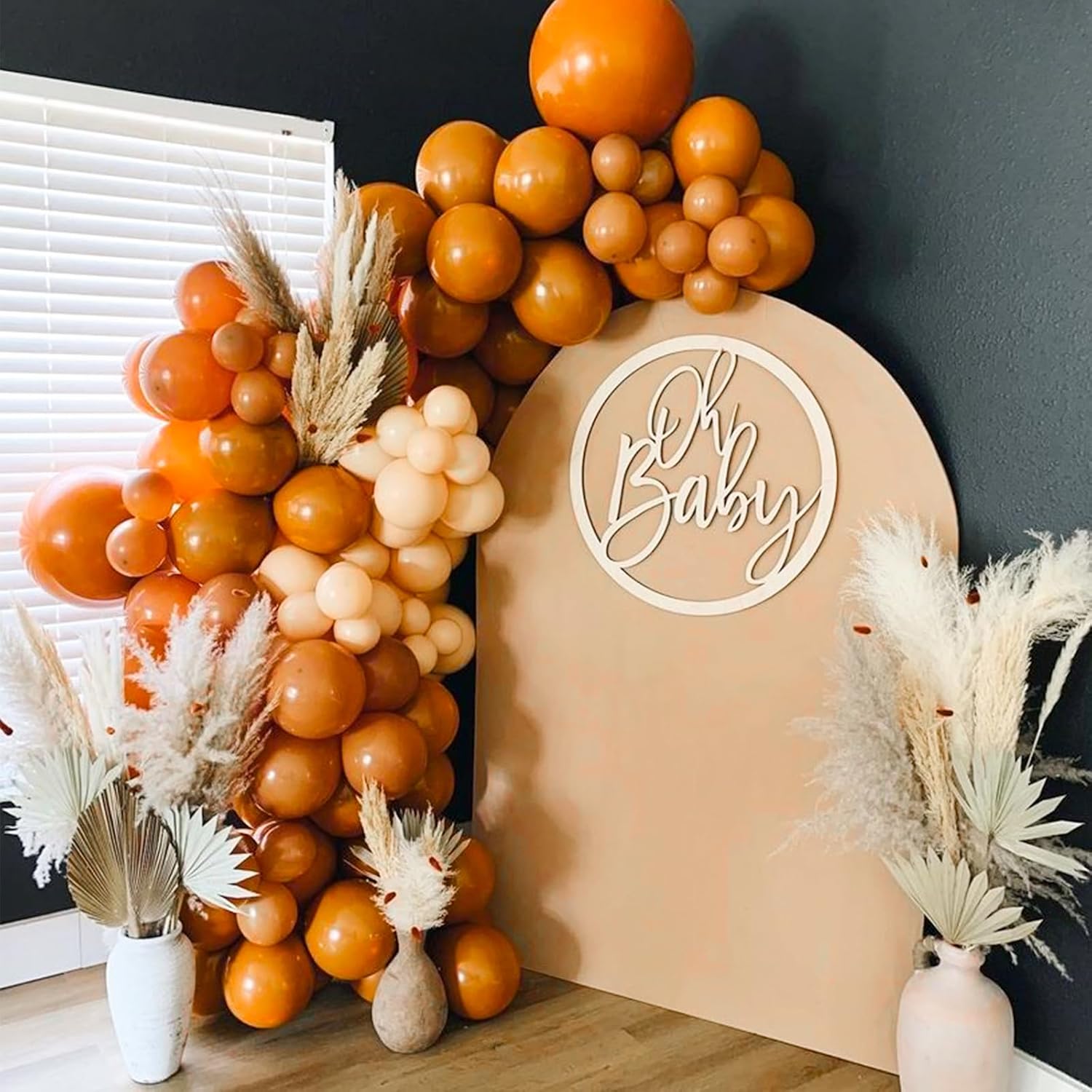 PartyWoo Burnt Orange Balloons - 152-Piece Terracotta Rust Balloon Arch Kit for Fall Celebrations
