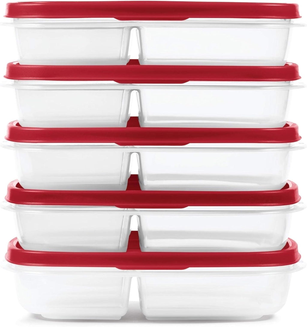 Rubbermaid EasyFindLids Meal Prep Containers - 5.1 Cup | Convenient Red Storage Solution
