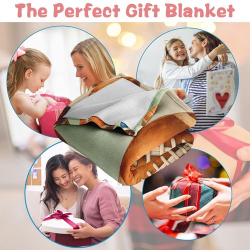 Football Blanket 50x60, Soft Flannel Fleece Stadium & Couch Throw, Watercolor Football Helmet Pattern, Neutral Sage Green Beige, Game Day Bleacher Blanket for Adults