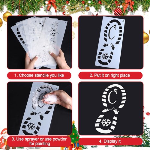 Christmas Santa Footprint Stencil - Create Magical Holiday Memories with Fake Snow Decoration | Craft Supplies