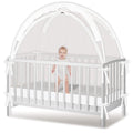 Crib Tent - Crib Net to Keep Baby in, Stop Baby from Climbing Out of Crib, Pop Up Baby Crib Tent with Double Zip Strong Rods and Breathable Net Clear Visibility Easy to Install (White, Large)