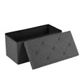 DUMOS 30in Foldable Storage Ottoman Bench, Storage Chest, End of Bed Foot Rest Stool with Padded Seat, Bedroom Bench for Living Room, Bedroom, Support 660lbs, Grey