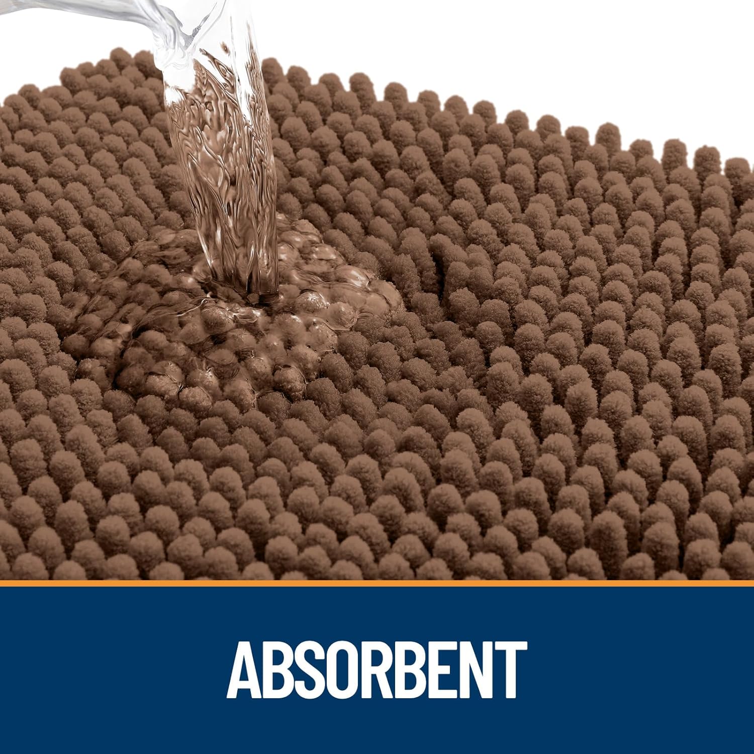 OLANLY Dog Door Mat - Absorbent Non-Slip Washable Chenille Mat for Muddy Paws | 35x24 Mocha