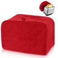 Toaster Cover 2 Slice, Two Slice Bread Machine Cover Quilted Toaster Covers Bread Maker Cover Universal Size Kitchen Appliance Cover Polyester and Cotton Quilted, Dust and Fingerprint Protection, Red