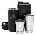 Stanley Adventure Pre-Party Flask and Nesting Shot Glass Set | 8 oz Leakproof Hip Flask | 4 Shot Glasses in Travel Carrying Case | Insulated Stainless Steel Liquor Flask | BPA-Free | Matte Black