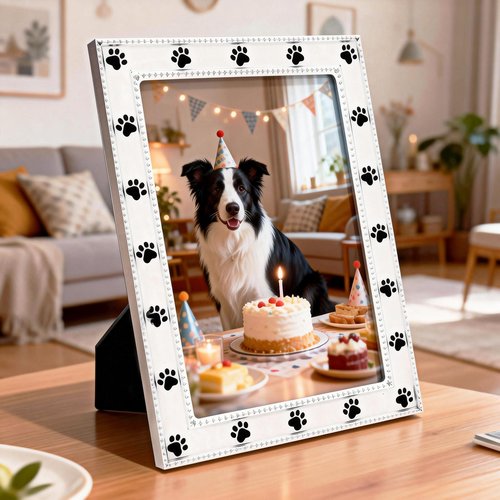 MeiJingLif Dog Picture Frame - 5x7 Metal Cute Picture Frames,Pet Memorial Gifts for Dogs Perfect for Home Decor, Office Desk & Gifting to Pet Lovers