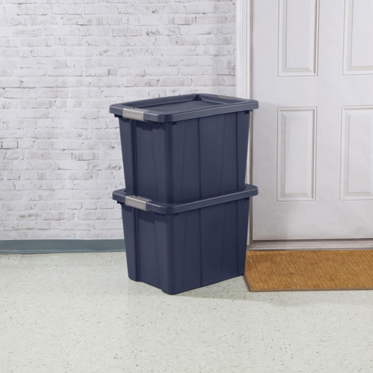 Sterilite 18 Gallon Heavy Duty Storage Bins - 6-Pack with Lids in Dark Indigo