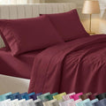 California Design Den King Size Bed Sheets Set - 100% Cotton, 400 Thread Count, Silky Smooth Sateen, Deep Pockets - Burgundy Red