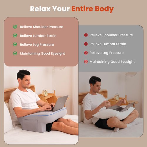 Keduwa Reading Pillow,Lap Desk Pillow for Laptop,Memory Foam Reading Pillows for Gaming, Arm Rest Pillow for Reading, Working, Crocheting, Playing Game or Sitting in Bed,Sofa