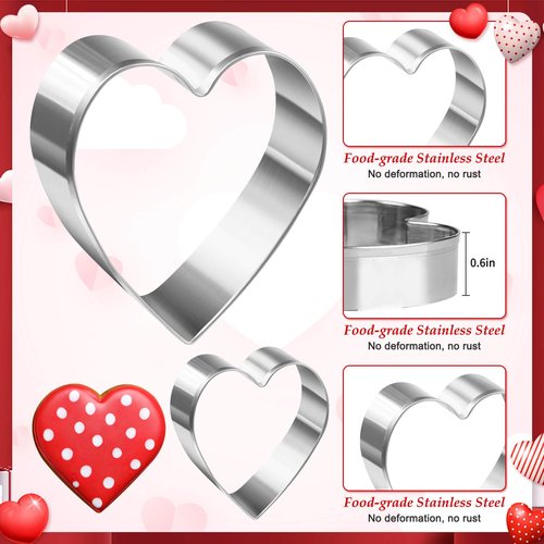 Lezmarket 15 PCS Valentine's Day Cookie Cutters Set, Stainless Steel Cookie Cutters for Wedding Valentine Anniversary Party, Multi-shape - Hearts, Love, I, X, U, Double Heart, Arrow Through Heart