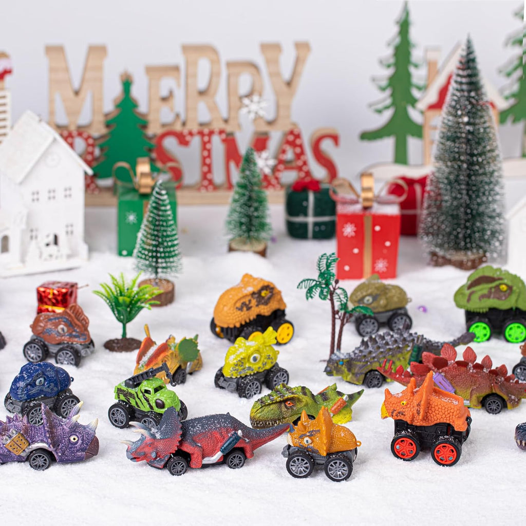Skiennix Dinosaur Cars Advent Calendar - 24 Days of Monster Truck Fun for Kids | Perfect Christmas Gift
