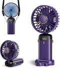 Skiennix Portable Handheld Fan - 3200mAh Battery, 12-Hour Runtime, 5 Speed Settings | 3-in-1 Design (Purple)