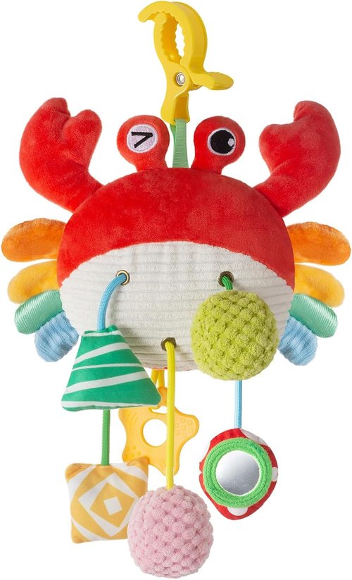 Lynncare Car Seat Toy - Engaging Stroller Accessory with Clip, Rattle & Mirror for Infants 0-6 Months