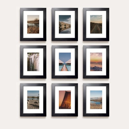 LaVie Home 8x10 Picture Frame - Sturdy Black Frame with Polished Plexiglass | Display 5x7 or 8x10 Photos
