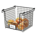 iDesign Classico Storage Basket with Handles for Pantry, Kitchen, Bathroom, Countertop, and Desk Organization, Stackable-Medium