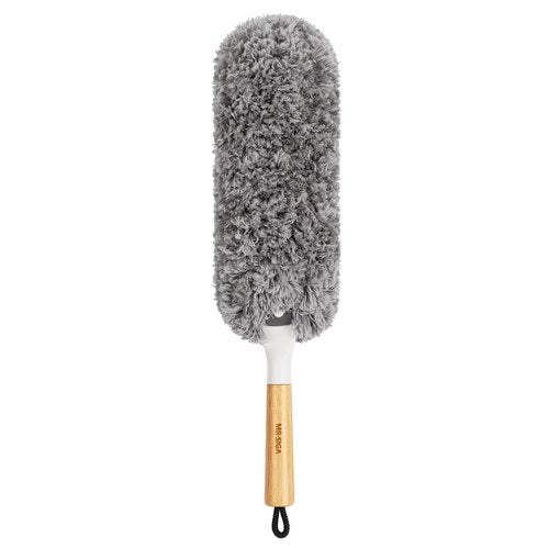 MR.SIGA Lint Free Microfiber Duster, Washable and Reusable Duster with Bamboo Handle and Replaceable Head, Duster for Household Cleaning
