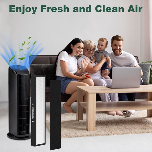 182550 Filter Replacement, Compatible with Bionaire BAP536UV-U Air Purifier and Holmes HAP537UV / 2141139 Air Purifier, 2 H13 True HEPA Filter and 6 Activated Carbon Pre-Filter