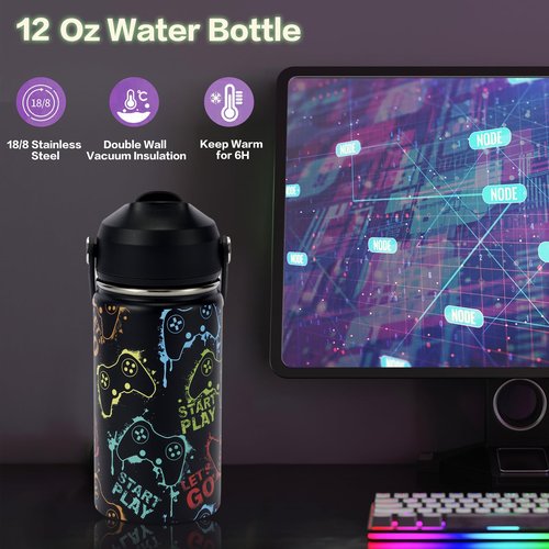 Guguden 7 PCS Valentines Gamer Gifts for Men, Valentines Day Gift Ideas Gaming Gift Box for Boyfriend Teens Dad Brother, Cool Gaming Stuff Accessories, Video Game Things Tumbler Keychain Socks
