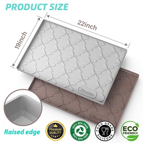 SIKADEER 22" x 19" Under Sink Mat Waterproof, Silicone Mat Kitchen Drawer Shelf and Cabinet Liner, Sink Protector for Kitchen Organizers and Storage, Boot Tray Pet Food Mats