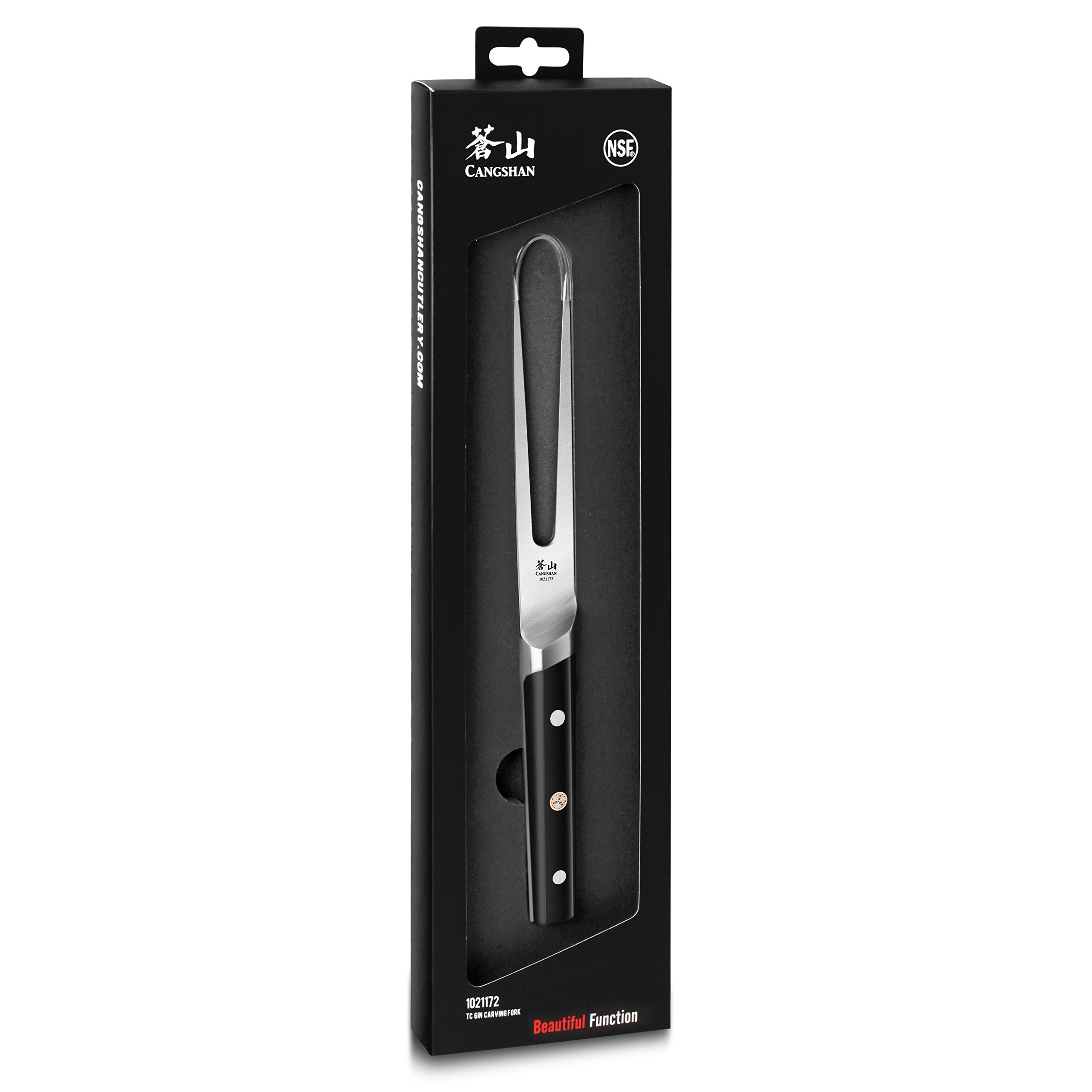 Cangshan TC Series 1021172 Swedish 14C28N Steel Forged Carving Fork, 6-Inch