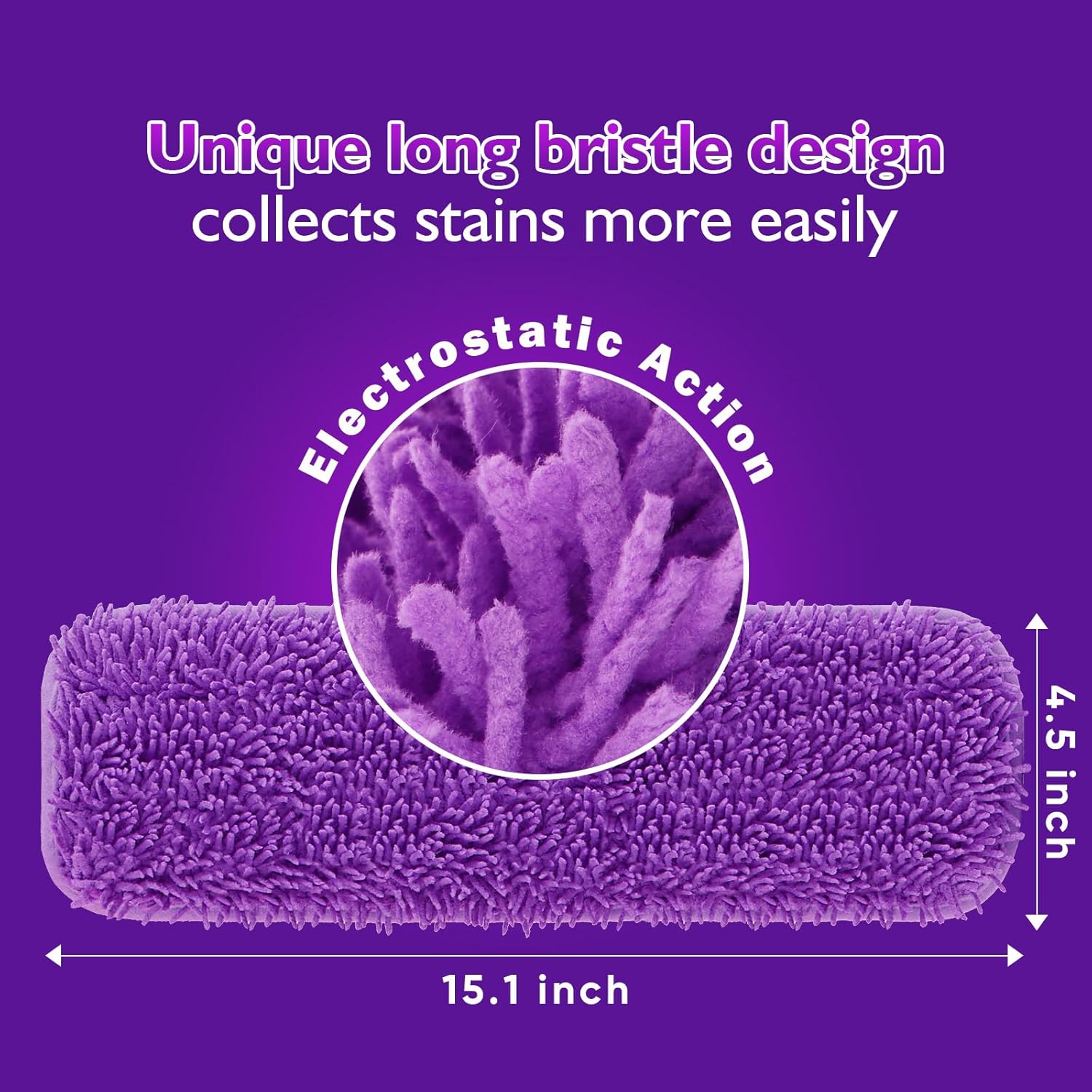 UNIMADE Reusable Mop Pads - 8 Pack Microfiber Refills with Scrubber Strips for 13''-15'' SprayMop | Washable, Pet-Friendly, Multi-Color