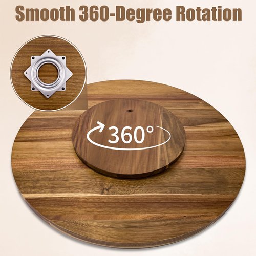 20'' Acacia Wooden Lazy Susan for Table Top,Large Lazy Susan for Dining Table,Table Turntable Storage,Extra Large Lazy Susans Organizer with Durable,Turning Turntable for Cabinet,Countertop or Pantry