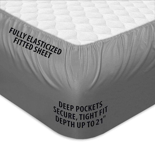 COONP Full Mattress Topper, Extra Thick Pillowtop, Cooling Plush Mattress Pad Cover Bed Topper Protector with 8-21 Inch Deep Pocket (Grey, Full)