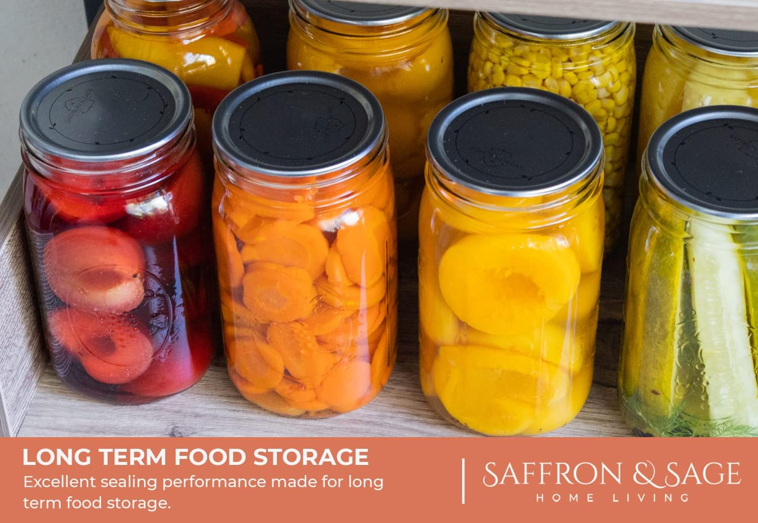 Saffron & Sage Canning Lids - 120 Count Regular Mouth Universal Lids for Ball & Kerr Jars | Food Grade, Rust Proof, Durable Seal