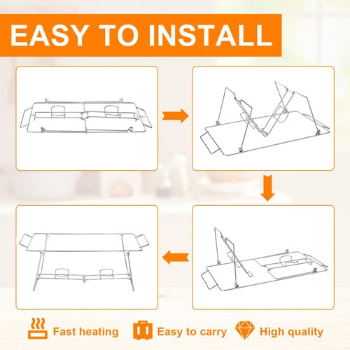Hyuetrsa 8 Pcs Buffet Wire Rack Buffet Rack, Reusable Buffet Wire Rack Chafing Stand for Catering Pan Food Dish Serving Tray Buffet Birthday Supply (Silver)