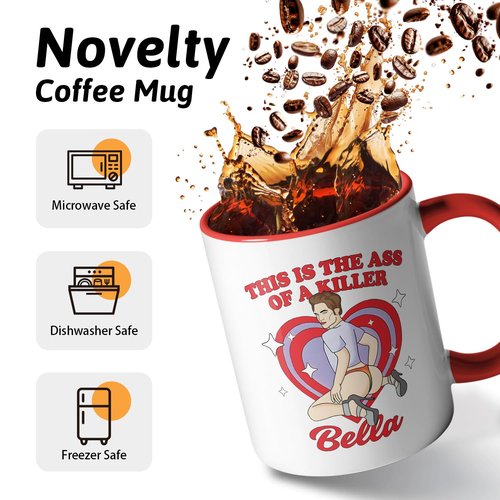 XKZGSZB This is the Ass of a Killer Bella, Funny Humorous Office Coffee Mug Tea Cup, Movie fans Vampire Romance Fan Mug, Gifts for Men Women Friend Bestie Coworker Boss, Funny Sexy Gifts