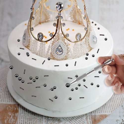 Kasvan Black Mix Sugar Sprinkles - Edible Candy Pearls with 4-Claw Sprinkle Pen | 118g Gift Box for Baking & Decorating