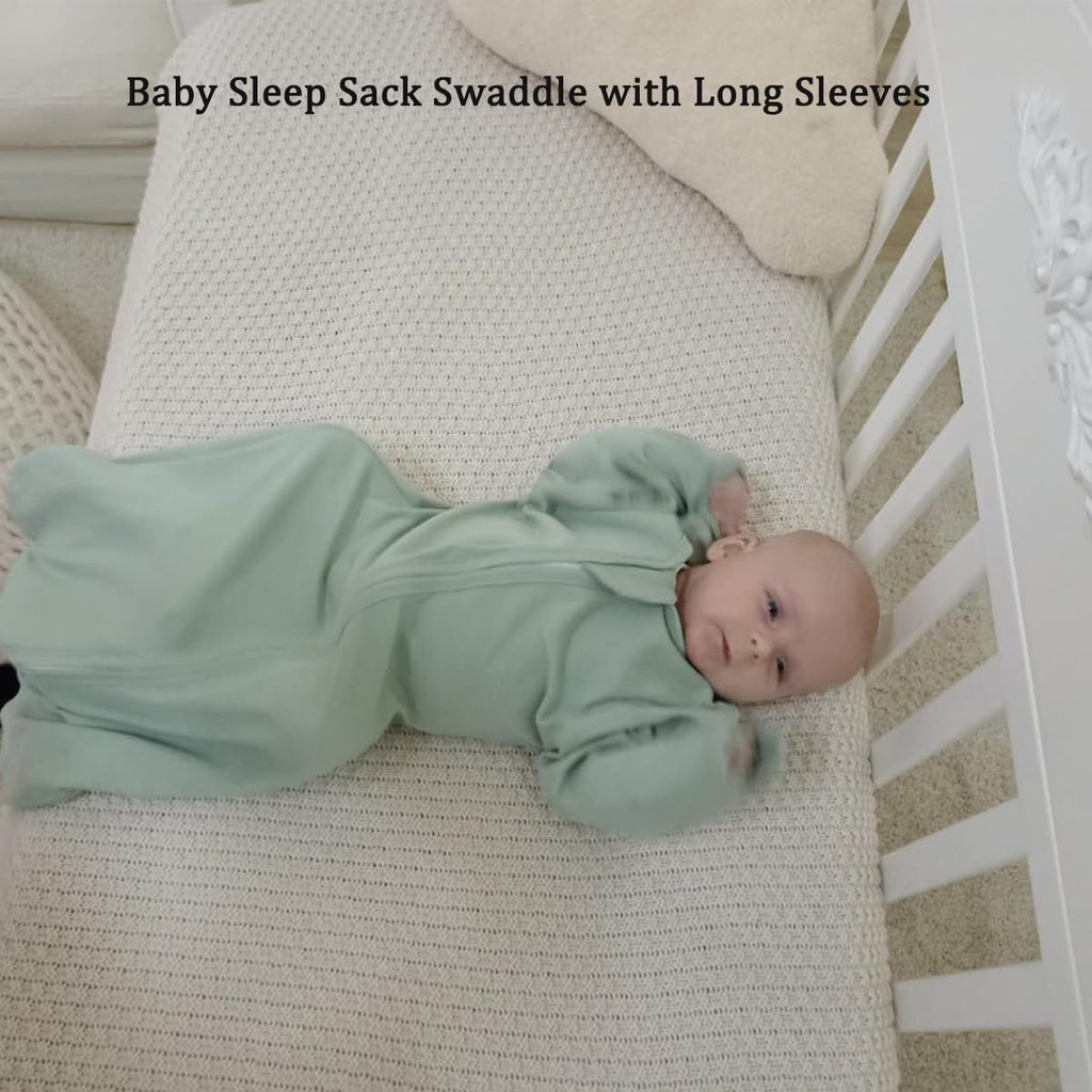 Skiennix Transition Swaddle Sleep Sack - 0-3 Months, 2-Pack with Mitten Cuffs & 2-Way Zipper, 100% Cotton
