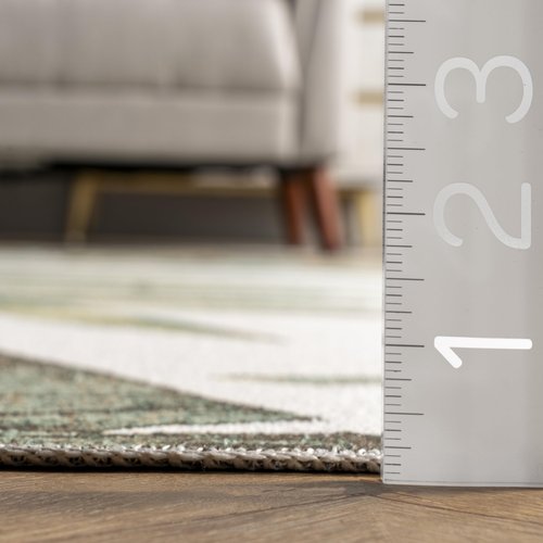 Nuloom SpinClean Elen Sage/Ivory, 2'6" x 6', Recycled Polyester, Soft and Cozy, High Traffic, Stain Resistant, Easy Clean, Durable, Machine Washable Area Rug for Bedroom, Living Room, Dining, Entryway