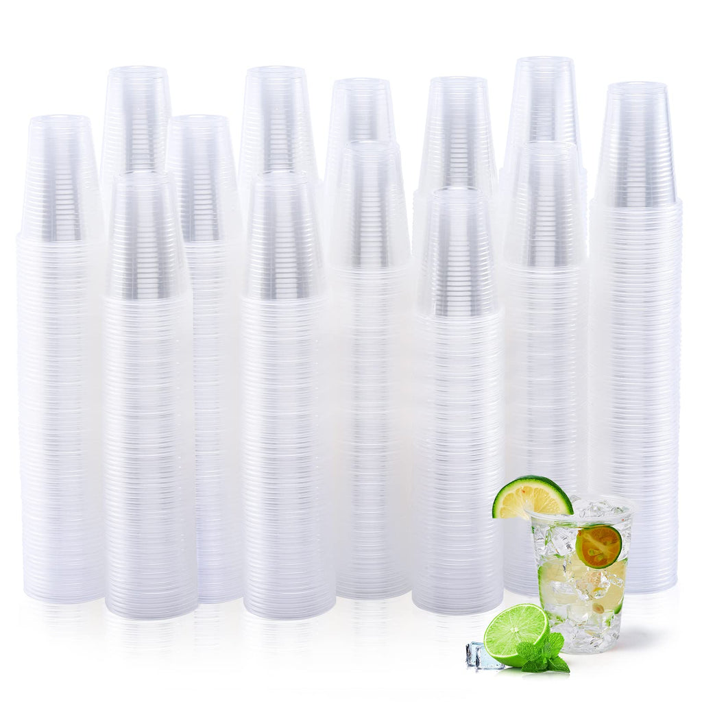 Turbo Bee 1000Pack 9 oz Clear Plastic Cups,Cold Party Drinking Plastic Cups Bulk for Birthday Parties, Picnics, Ceremonies, and Weddings
