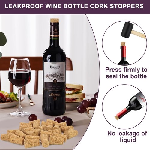 Yasdyri 30PCS Natural Cork Stoppers Soft Wood Tapered Corks for Glass Bottles,Crafts, Home Decor, DIY Projects, Wine Bottles