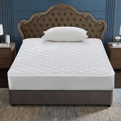 EIUE Quilted Mattress Pad - Breathable Elastic Fitted Topper Protector | Lightweight & Machine Washable, Queen (60x80 in), White