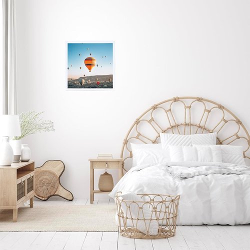 JCJMY 12x12 Inch Picture Frame - Versatile Horizontal & Vertical Wall Hanging | Shatter-Resistant Plexiglass, White