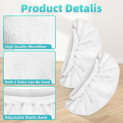 Nicemiya 10 Pack Microfiber Cloth for Handheld Steam Shot, Steam Cleaner Accessories, Reusable Washable Steam Mop Pads Compatible with Bissell Steam Shot, Wagner, McCulloch