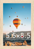 JCJMY Picture Frame 5.5x8.5 - Wall Mount or Tabletop Display | Shatter-Resistant Plexiglass, Natural Finish