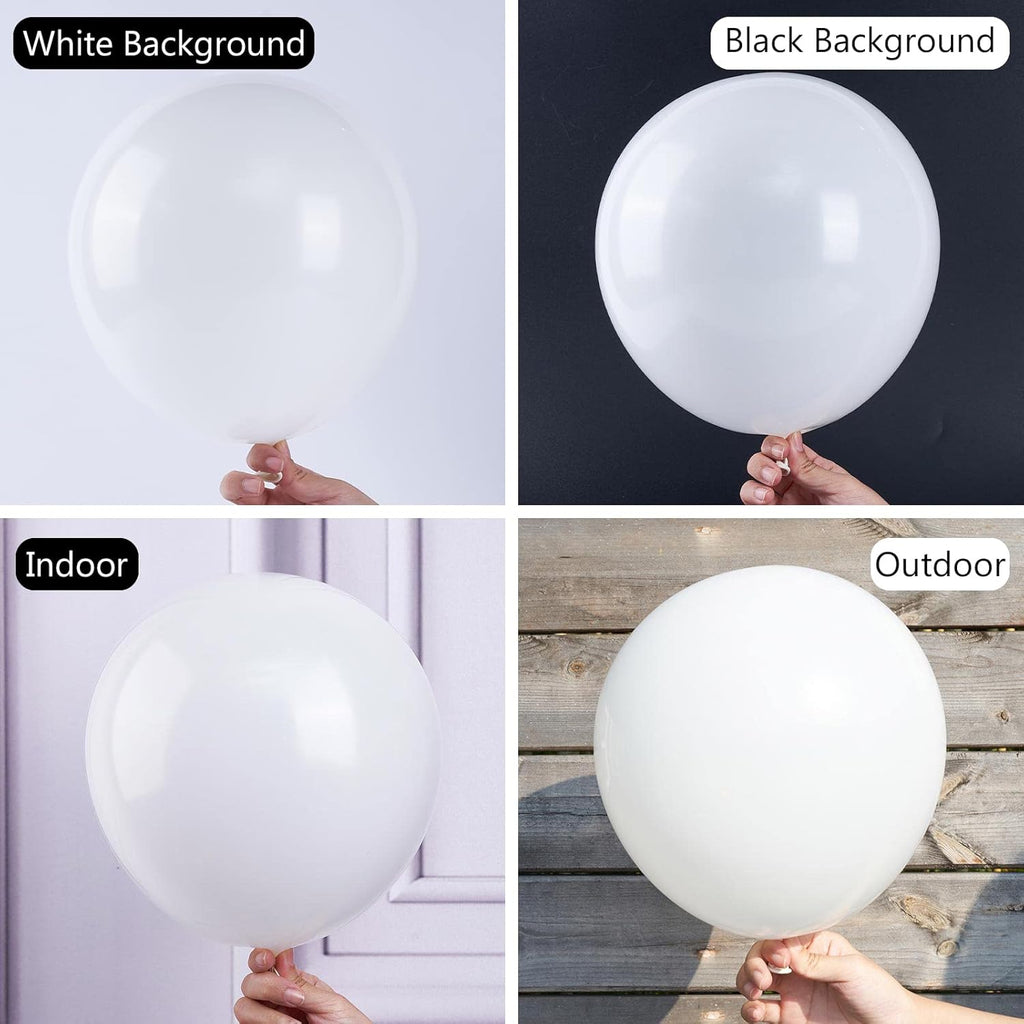 PartyWoo Classic Arch Kit - 280 Pcs White & Red Balloons in 18/12/10/5 Inch Sizes