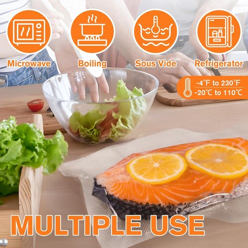 FUNFERY Vacuum Sealer Bags - 200 Pint 6" x 10" | BPA-Free for Long-Term Food Storage & Sous Vide