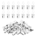 Manysky Curtain Clips Hooks, 100 Pack Stainless Iron Drapery Hooks Clips for Hanging Party String Lights Christmas Courtyards Decoration, Art Craft Display, Gutter Tent Camper Awning Hangers, White