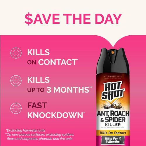 Hot Shot Ant, Roach & Spider Killer - 17.5 Oz Fresh Floral Formula for Instant Insect Control