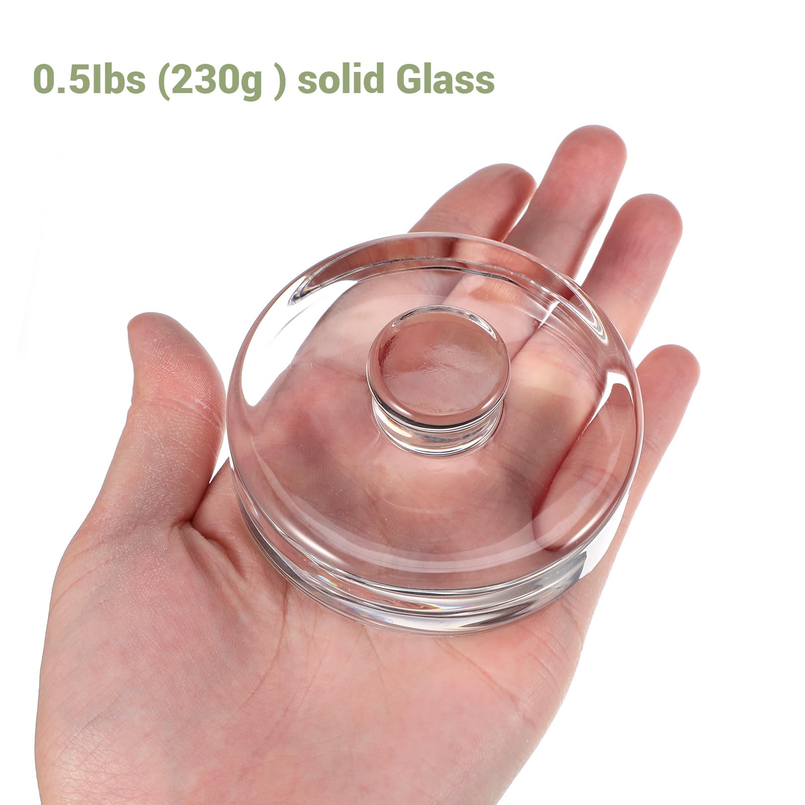PRETYZOOM Glass Fermenting Weight for Wide Mouth Mason Jar, Heavy Glass Lid for Storage, 2.75 X 1.18 Inch, Silver
