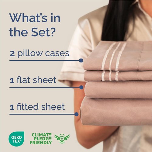King Size 4-Piece Sheet Set - Ultra-Soft & Cooling Bed Sheets | Hotel Luxury Bedding - Mauve
