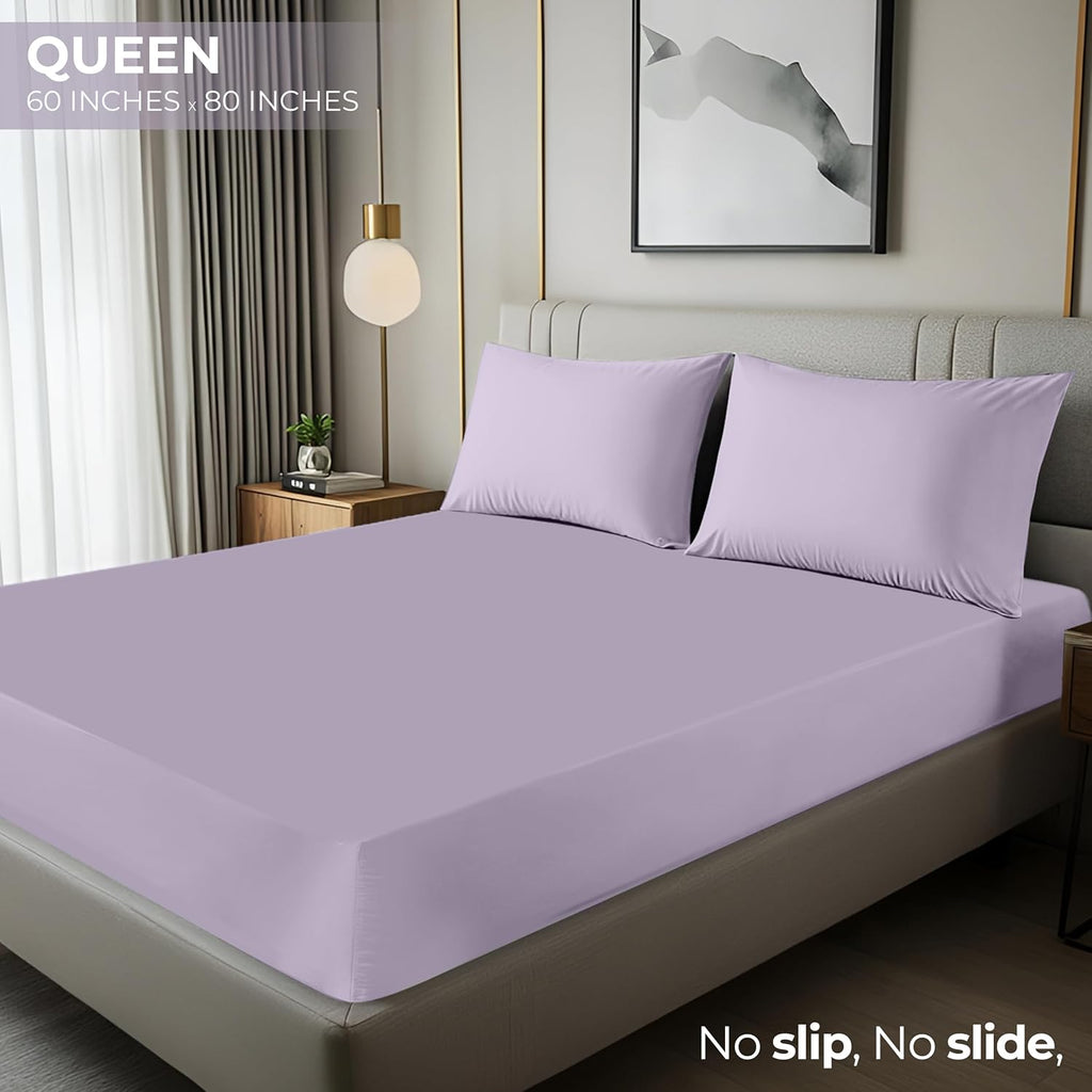 Utopia Bedding Queen Fitted Sheet - Soft Microfiber - Deep Pocket - Fade Resistant - Lavender Color