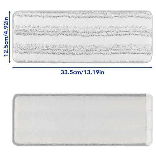 Microfiber Cleaning Pads: 10 Pack 13" X 4.9" Washable for Floor Cleaning Compatible with Tethys & Most 13 Inch Flat Mops - Replacement for Mop Bucket Set