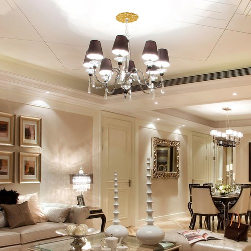 Amosfun Gold Ceiling Medallion 12 Inch European Style Hollow Carved Round Base for Chandelier Home Lighting Fixtures for Living Room and Bedroom