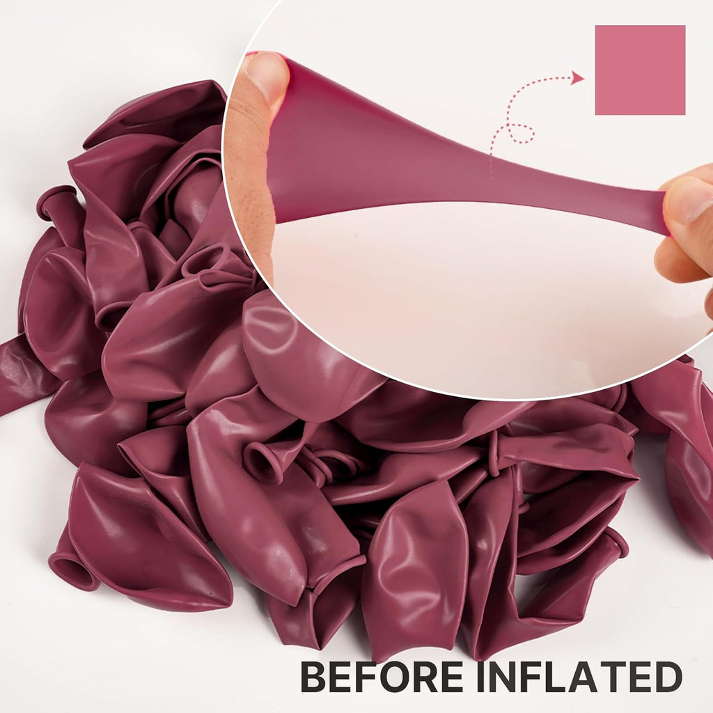 PartyWoo Mauve Balloon Arch Kit - 140pcs in Dusty Pink & Rose Blush for Baby Showers, Weddings & Birthdays
